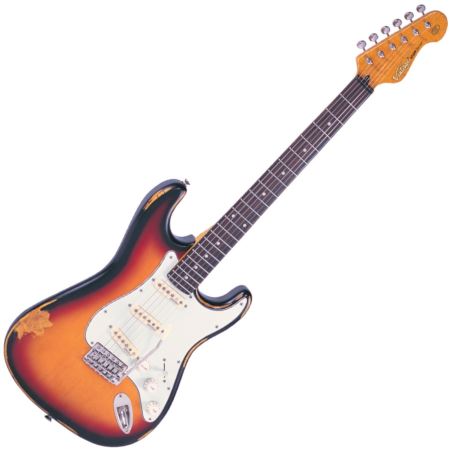 Vintage V6MRSSB Distressed Burst gitara elektrycz.